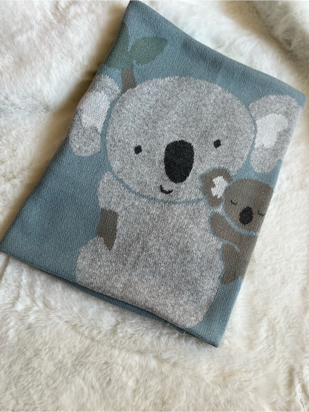 ELEGANT BABY KOALA COTTON KNIT BABY BLANKET, SIZE 30" X 40"